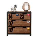 paris prix Commode 3 Tiroirs "Alex" 83cm Marron & Noir