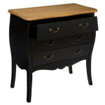 Paris Prix Commode 3 Tiroirs "Chrysa" 76cm Noir
