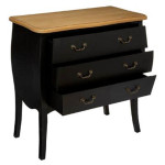 Paris Prix Commode 3 Tiroirs "Chrysa" 76cm Noir