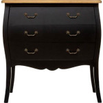 Paris Prix Commode 3 Tiroirs "Chrysa" 76cm Noir
