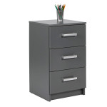 Paris Prix Commode 3 Tiroirs Design "Azio" 71cm Gris
