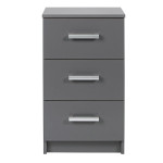 Paris Prix Commode 3 Tiroirs Design "Azio" 71cm Gris