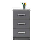 Paris Prix Commode 3 Tiroirs Design "Azio" 71cm Gris