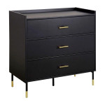 paris prix Commode 3 Tiroirs Design "Tedy" 80cm Noir