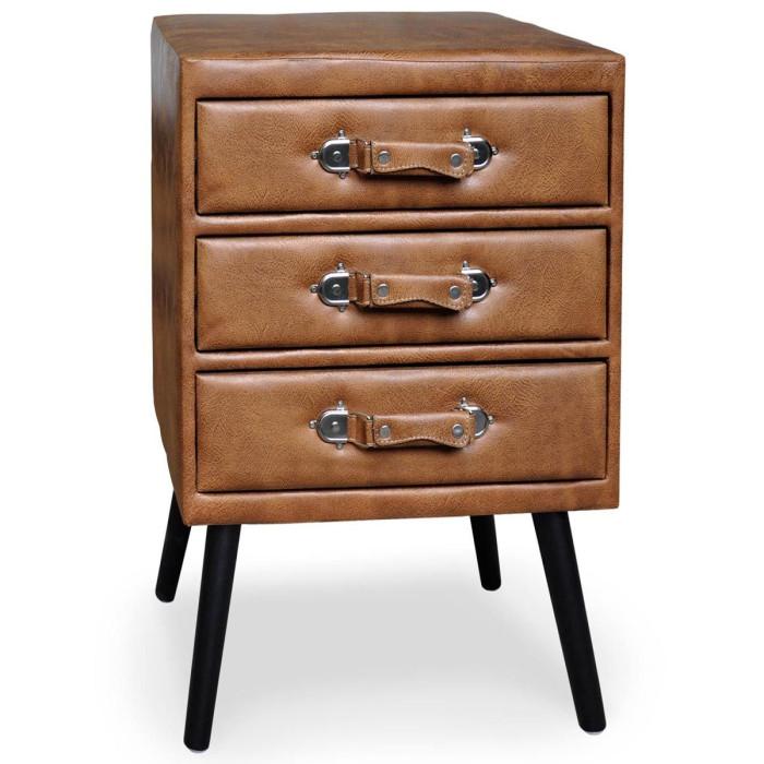 Paris Prix Commode 3 Tiroirs "Strano" 78cm Marron