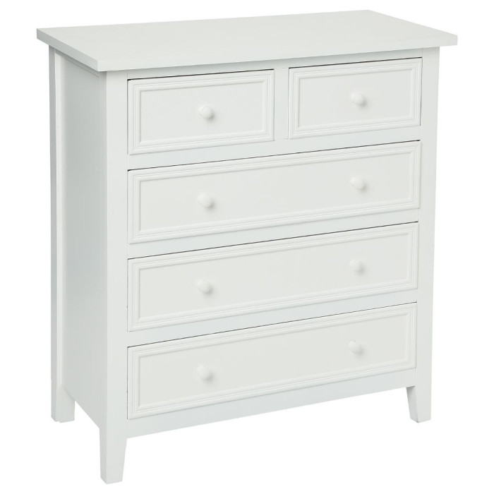 Paris Prix Commode 5 Tiroirs "Charme" 81cm Blanc