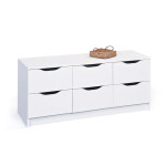 Paris Prix Commode 6 Tiroirs "Tilda" 122cm Blanc
