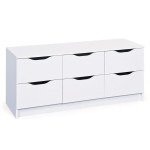 paris prix Commode 6 Tiroirs "Tilda" 122cm Blanc