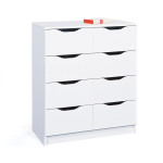 Paris Prix Commode 8 Tiroirs "Tilda" 80cm Blanc