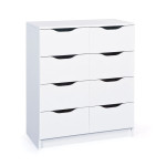 paris prix Commode 8 Tiroirs "Tilda" 80cm Blanc