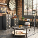 Paris Prix Commode Design 6 Tiroirs "Ivan" 85cm Noir