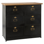 paris prix Commode Design 6 Tiroirs "Ivan" 85cm Noir