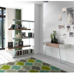 Paris Prix Console Design "Loni" 120cm Naturel & Gris
