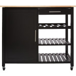 Paris Prix Desserte De Cuisine "Claude" 100cm Noir