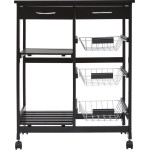 Paris Prix Desserte De Cuisine "Gustaf" 81cm Noir