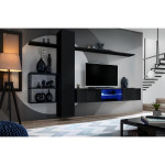 Paris Prix Ensemble Meuble TV "Switch V" 270cm Noir