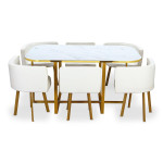 Paris Prix Ensemble Table & Chaises "Oslo" 150cm Blanc