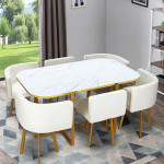 Paris Prix Ensemble Table & Chaises "Oslo" 150cm Blanc