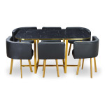 Paris Prix Ensemble Table & Chaises "Oslo" 150cm Noir