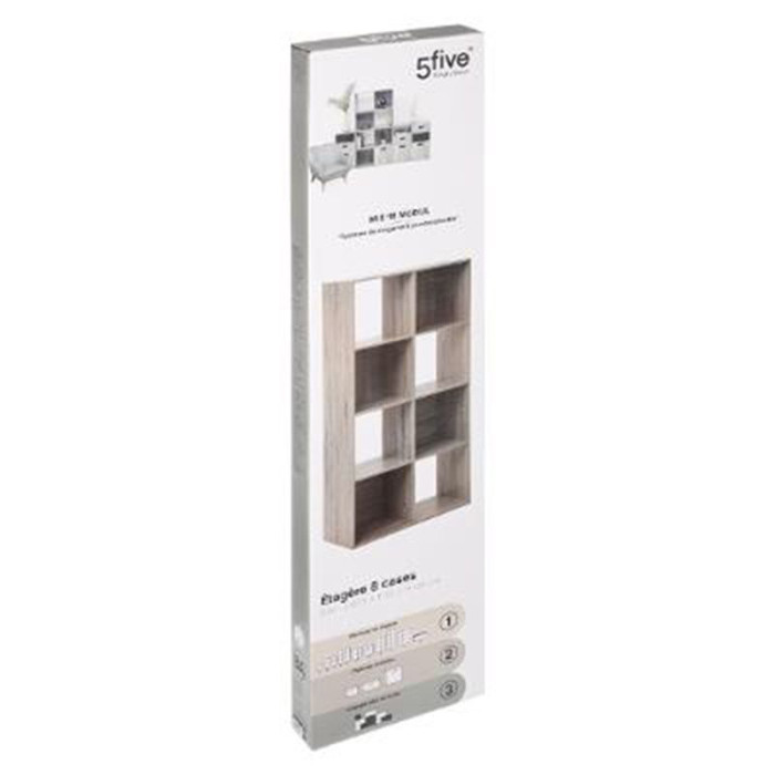 Paris Prix Étagère 8 Cases "Mix N'Modul" 134cm Gris
