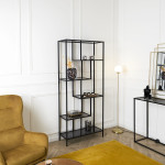 Paris Prix Étagère En Verre Fumé "Edison" 180cm Noir