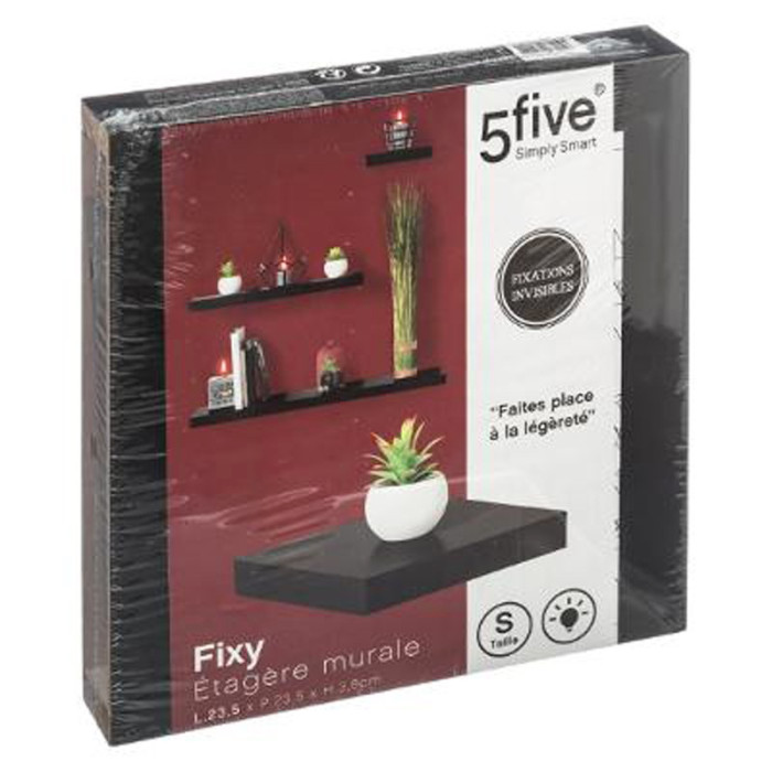 Paris Prix Étagère Murale Carré "Fixy" 24cm Noir