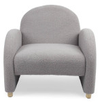 Paris Prix Fauteuil Club Bouclette "Jenna" 85cm Gris