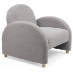 paris prix Fauteuil Club Bouclette "Jenna" 85cm Gris