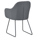 Paris Prix Fauteuil Design "Blida" 87cm Gris & Noir