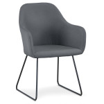 paris prix Fauteuil Design "Blida" 87cm Gris & Noir