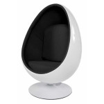Paris Prix Fauteuil Design "Eggs" 133cm Blanc & Noir