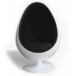 Paris Prix Fauteuil Design "Eggs" 133cm Blanc & Noir