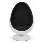 Paris Prix Fauteuil Design "Eggs" 133cm Blanc & Noir