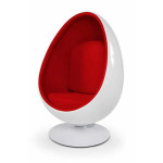 Paris Prix Fauteuil Design "Eggs" 133cm Blanc & Rouge