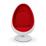 Paris Prix Fauteuil Design "Eggs" 133cm Blanc & Rouge