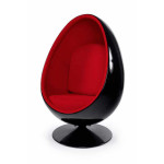 Paris Prix Fauteuil Design "Eggs" 133cm Noir & Rouge