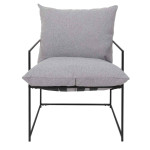 Paris Prix Fauteuil Design "Jonas" 62cm Gris & Noir