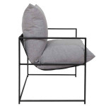 Paris Prix Fauteuil Design "Jonas" 62cm Gris & Noir