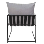 Paris Prix Fauteuil Design "Jonas" 62cm Gris & Noir