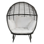 Paris Prix Fauteuil Design Ovale "Aciera" 151cm Noir