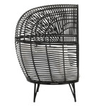 Paris Prix Fauteuil Design Ovale "Aciera" 151cm Noir