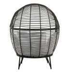 Paris Prix Fauteuil Design Ovale "Aciera" 151cm Noir