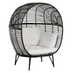 paris prix Fauteuil Design Ovale "Aciera" 151cm Noir