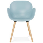 Paris Prix Fauteuil Design "Pikat" 84cm Bleu & Naturel