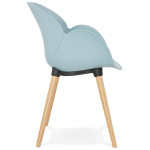 Paris Prix Fauteuil Design "Pikat" 84cm Bleu & Naturel