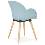 Paris Prix Fauteuil Design "Pikat" 84cm Bleu & Naturel