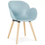 paris prix Fauteuil Design "Pikat" 84cm Bleu & Naturel