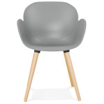 Paris Prix Fauteuil Design "Pikat" 84cm Gris & Naturel