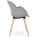Paris Prix Fauteuil Design "Pikat" 84cm Gris & Naturel