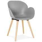paris prix Fauteuil Design "Pikat" 84cm Gris & Naturel